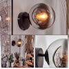 Koyoto globe light, wall light, wall spotlight chrome, clear, Smoke-coloured, 1-light source