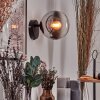 Koyoto globe light, wall light, wall spotlight chrome, clear, Smoke-coloured, 1-light source