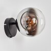 Koyoto globe light, wall light, wall spotlight chrome, clear, Smoke-coloured, 1-light source