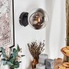 Koyoto globe light, wall light, wall spotlight chrome, clear, Smoke-coloured, 1-light source