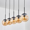 Gastor hanging light, globe light, pendant light Amber, 5-light sources