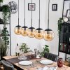 Gastor hanging light, globe light, pendant light Amber, 5-light sources