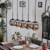 Gastor hanging light, globe light, pendant light chrome, Smoke-coloured, 5-light sources