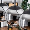 Gastor hanging light, globe light, pendant light chrome, Smoke-coloured, 5-light sources