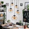 Gastor hanging light, globe light, pendant light Amber, clear, 5-light sources