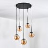 Gastor hanging light, globe light, pendant light Amber, 5-light sources