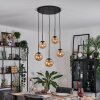 Gastor hanging light, globe light, pendant light Amber, 5-light sources