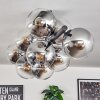 Gastor ceiling light, globe light clear, Smoke-coloured, 10-light sources