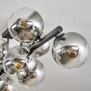 Gastor ceiling light, globe light clear, Smoke-coloured, 10-light sources