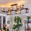 Gastor ceiling light, globe light clear, Smoke-coloured, 10-light sources