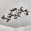 Gastor ceiling light, globe light clear, Smoke-coloured, 10-light sources