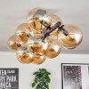 Gastor ceiling light, globe light Amber, 10-light sources