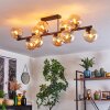 Gastor ceiling light, globe light Amber, 10-light sources