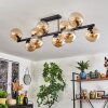 Gastor ceiling light, globe light Amber, 10-light sources