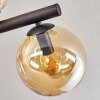 Gastor ceiling light, globe light Amber, 10-light sources