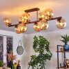 Gastor ceiling light, globe light Amber, 10-light sources