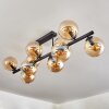 Gastor ceiling light, globe light Amber, 10-light sources