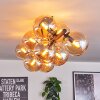 Gastor ceiling light, globe light Amber, 10-light sources