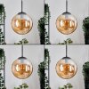 Gastor hanging light, globe light, pendant light Amber, 3-light sources