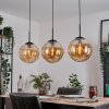 Gastor hanging light, globe light, pendant light Amber, 3-light sources