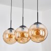 Gastor hanging light, globe light, pendant light Amber, 3-light sources