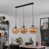 Gastor hanging light, globe light, pendant light Amber, 3-light sources