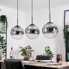 Gastor hanging light, globe light, pendant light clear, Smoke-coloured, 3-light sources