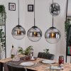 Gastor hanging light, globe light, pendant light clear, Smoke-coloured, 3-light sources