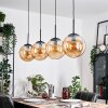 Gastor hanging light, globe light, pendant light Amber, 4-light sources