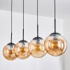 Gastor hanging light, globe light, pendant light Amber, 4-light sources