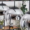 Gastor hanging light, globe light, pendant light chrome, clear, Smoke-coloured, 4-light sources