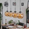 Gastor hanging light, globe light, pendant light Amber, 4-light sources