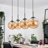 Gastor hanging light, globe light, pendant light Amber, 4-light sources