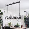 Gastor hanging light, globe light, pendant light chrome, clear, Smoke-coloured, 4-light sources