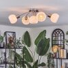 Dysted ceiling light, globe light matt nickel, 5-light sources