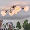 Dysted ceiling light, globe light matt nickel, 5-light sources