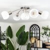 Dysted ceiling light, globe light matt nickel, 5-light sources