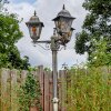 Chatelain outdoor light, lamp post, path light gold, black, 3-light sources