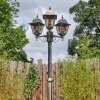 Chatelain outdoor light, lamp post, path light gold, black, 3-light sources