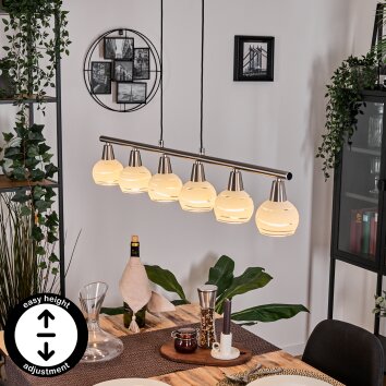 Warga hanging light, globe light, pendant light matt nickel, 6-light sources