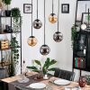 Gastor hanging light, globe light, pendant light Amber, Smoke-coloured, 5-light sources