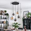 Gastor hanging light, globe light, pendant light Amber, Smoke-coloured, 5-light sources