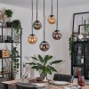 Gastor hanging light, globe light, pendant light Amber, Smoke-coloured, 5-light sources