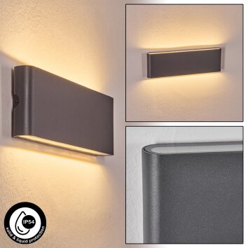 Gamas outdoor wall light, bathroom light, wall light, wall spotlight anthracite, 1-light source