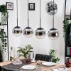 Gastor hanging light, globe light, pendant light chrome, Smoke-coloured, 4-light sources