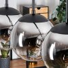 Gastor hanging light, globe light, pendant light chrome, Smoke-coloured, 4-light sources