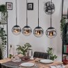 Gastor hanging light, globe light, pendant light chrome, Smoke-coloured, 4-light sources