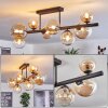 Chehalis ceiling light, globe light Amber, clear, 8-light sources