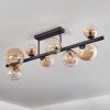 Chehalis ceiling light, globe light Amber, clear, 8-light sources