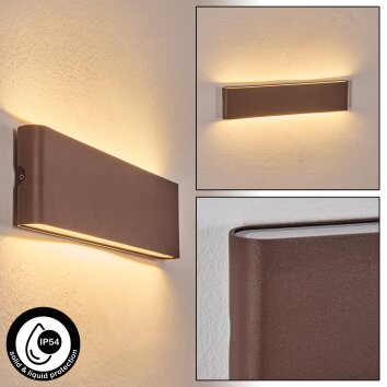 Gamas outdoor wall light, wall light, wall spotlight rust-coloured, 1-light source